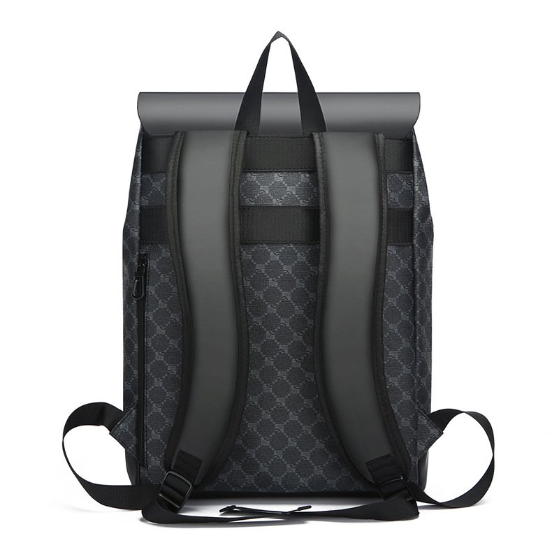 Trendy Leisure Large Capacity Business Backpack Waterproof PU Leather Travel Computer Bag Laptop Backpack For Men
