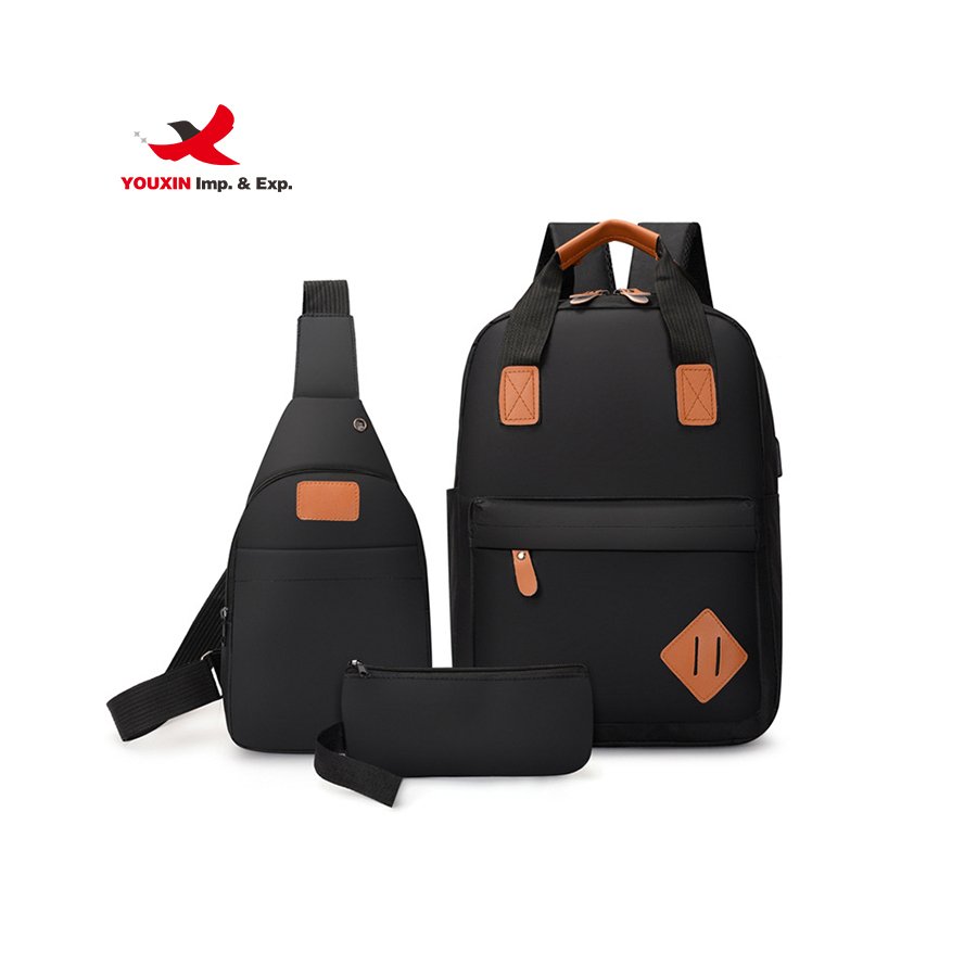 Most Popular Travel Computer Day Pack Three Piece Laptop Backpack Set