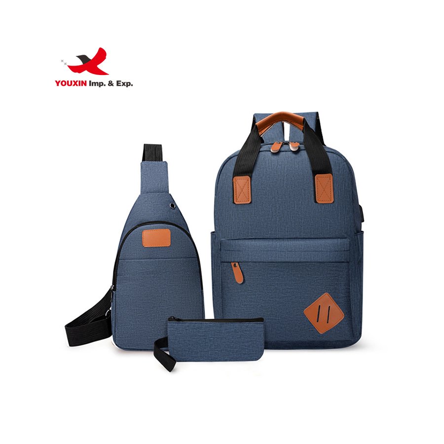 Most Popular Travel Computer Day Pack Three Piece Laptop Backpack Set