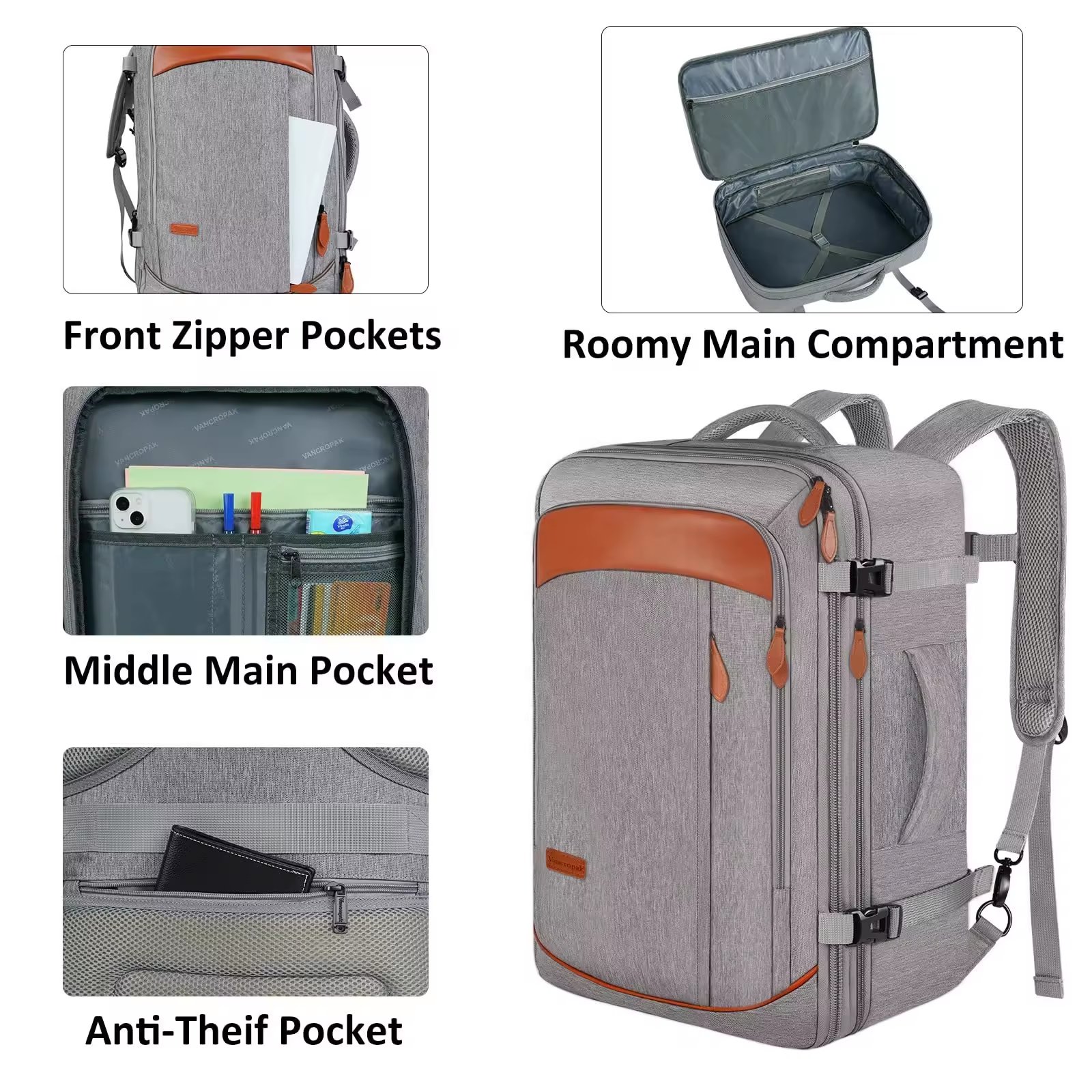 New Extra Large Expandable Storage Backpack Waterproof 40L Travel Luggage Bag Multifunctional Men's Business Laptop Backpack