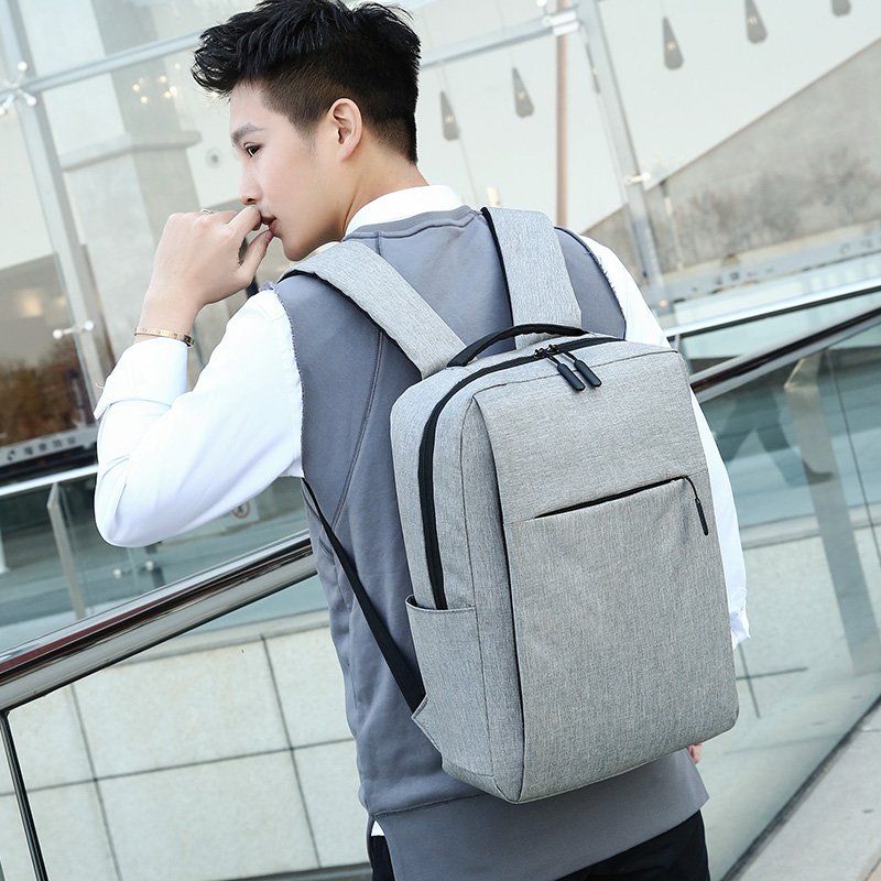 Hot Selling 2022 Ultralight Simple Oxford fabric custom Logo 15.6 inch Laptop Backpack usb design Unisex Knapsack mochilas