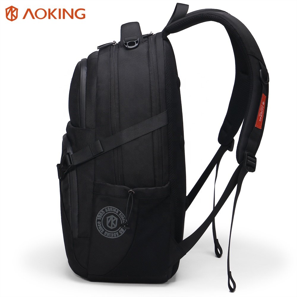 2023 aoking korean style fashion bag polyester student 15.6 computer backpack business brand usb changer men laptop backpack bag