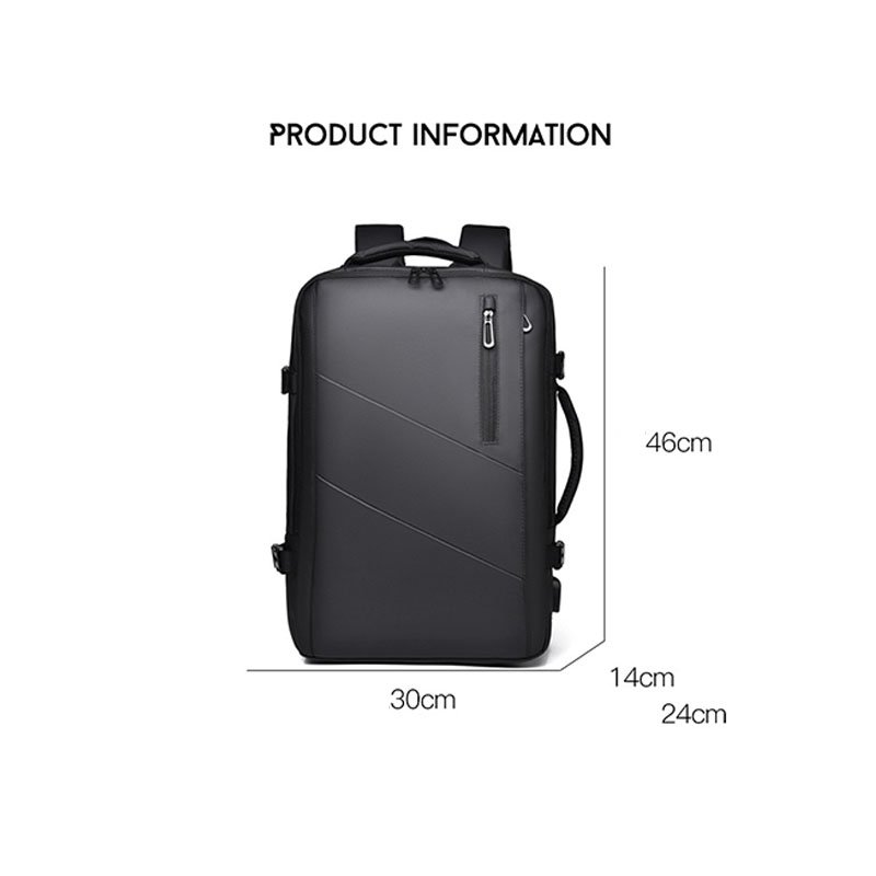 Customize 15 inch Laptop Backpack Airline Approved Business Bag Waterproof Expandable Casual Travel Backpack With USB Charging