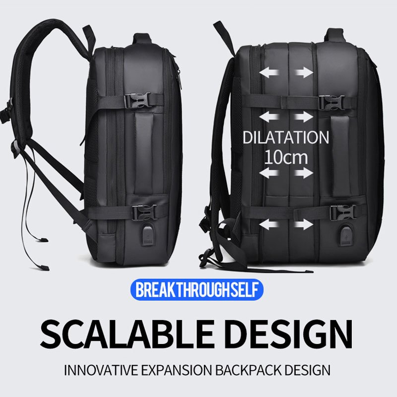 Customize 15 inch Laptop Backpack Airline Approved Business Bag Waterproof Expandable Casual Travel Backpack With USB Charging