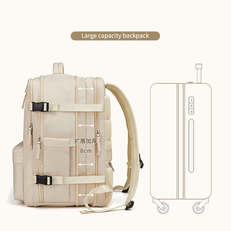 Large-capacity Backpack Ladies Business Computer Bag Short-distance Luggage Dry and Wet Separation Backpack Multifunction Nylon