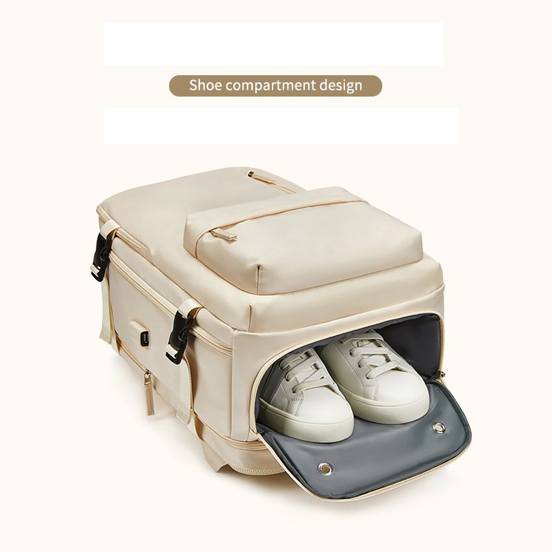 Large-capacity Backpack Ladies Business Computer Bag Short-distance Luggage Dry and Wet Separation Backpack Multifunction Nylon