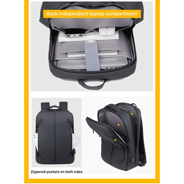 BSCI custom Durable Casual Lightweight Waterproof Rucksack 15 Inch Bag Black backpack office computer bag laptop backpackp