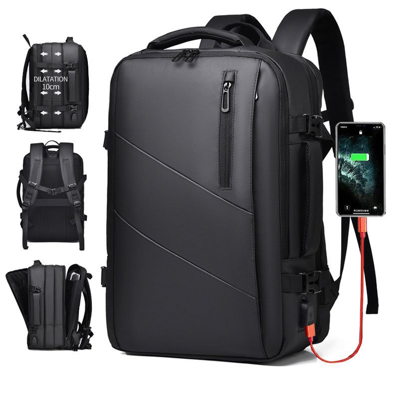 Customize 15 inch Laptop Backpack Airline Approved Business Bag Waterproof Expandable Casual Travel Backpack With USB Charging
