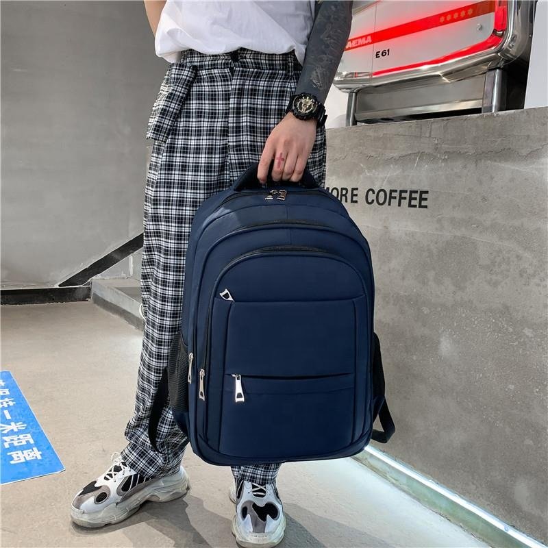 Hot Selling Customizable Men's Dark Blue laptop backpack bag with USB Waterproof Feature for Business Students and Unisex Use