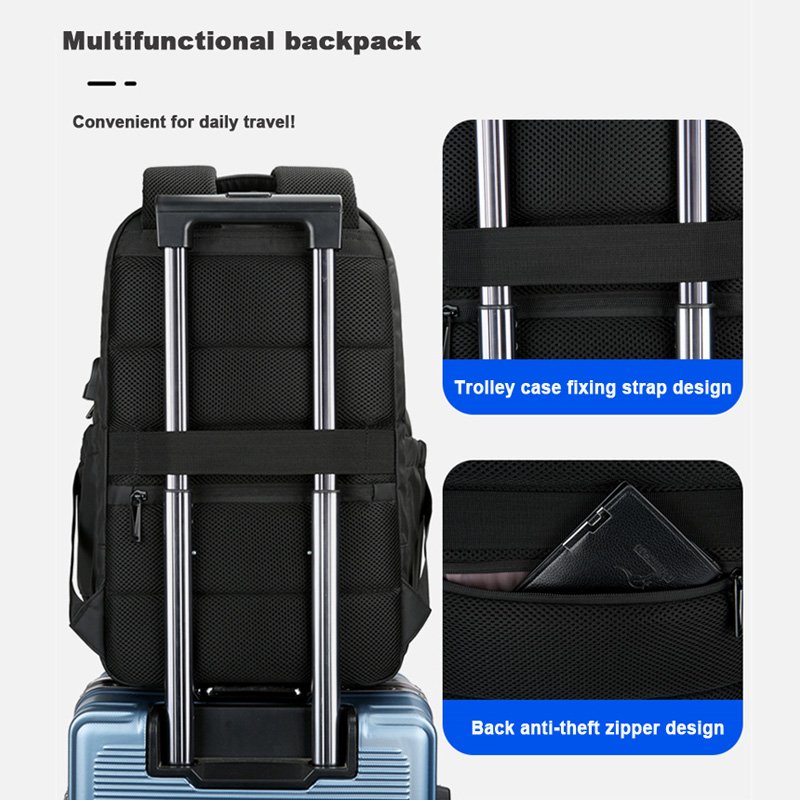 Custom business USB computer anti theft women waterproof office15.6 inch black leather travel mens school laptop bag backpacks