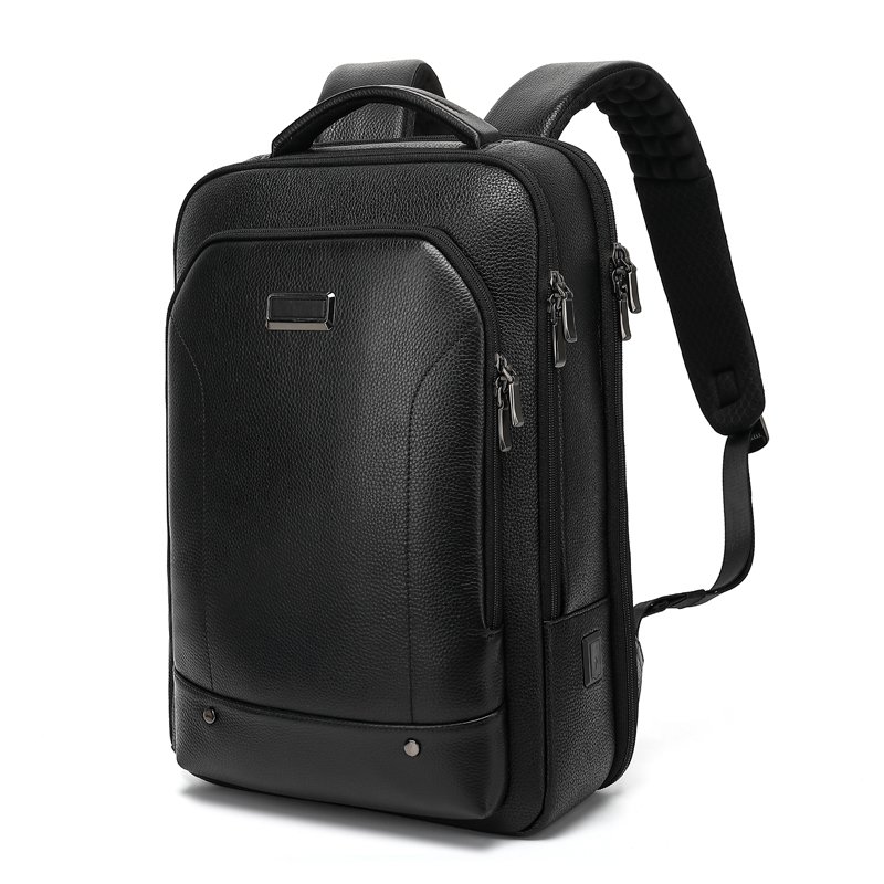 Wholesale Large Capacity Travel 14 Inches Laptop Backpack Genuine Leather Men Business Backpack
