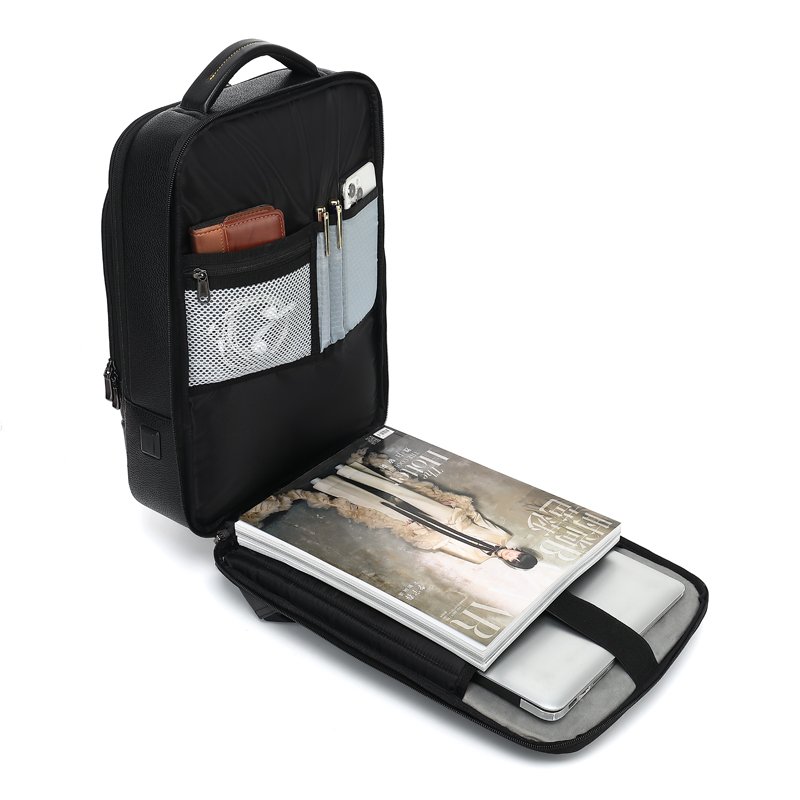Wholesale Large Capacity Travel 14 Inches Laptop Backpack Genuine Leather Men Business Backpack