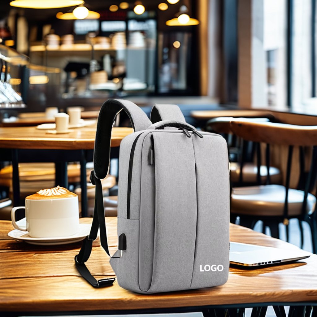 Custom Logo Nylon Polyester Student School Bags waterproof Men business Rucksack smart Laptop Backpacks with USB port