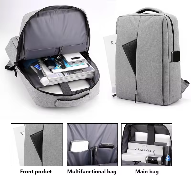 Custom Logo Nylon Polyester Student School Bags waterproof Men business Rucksack smart Laptop Backpacks with USB port