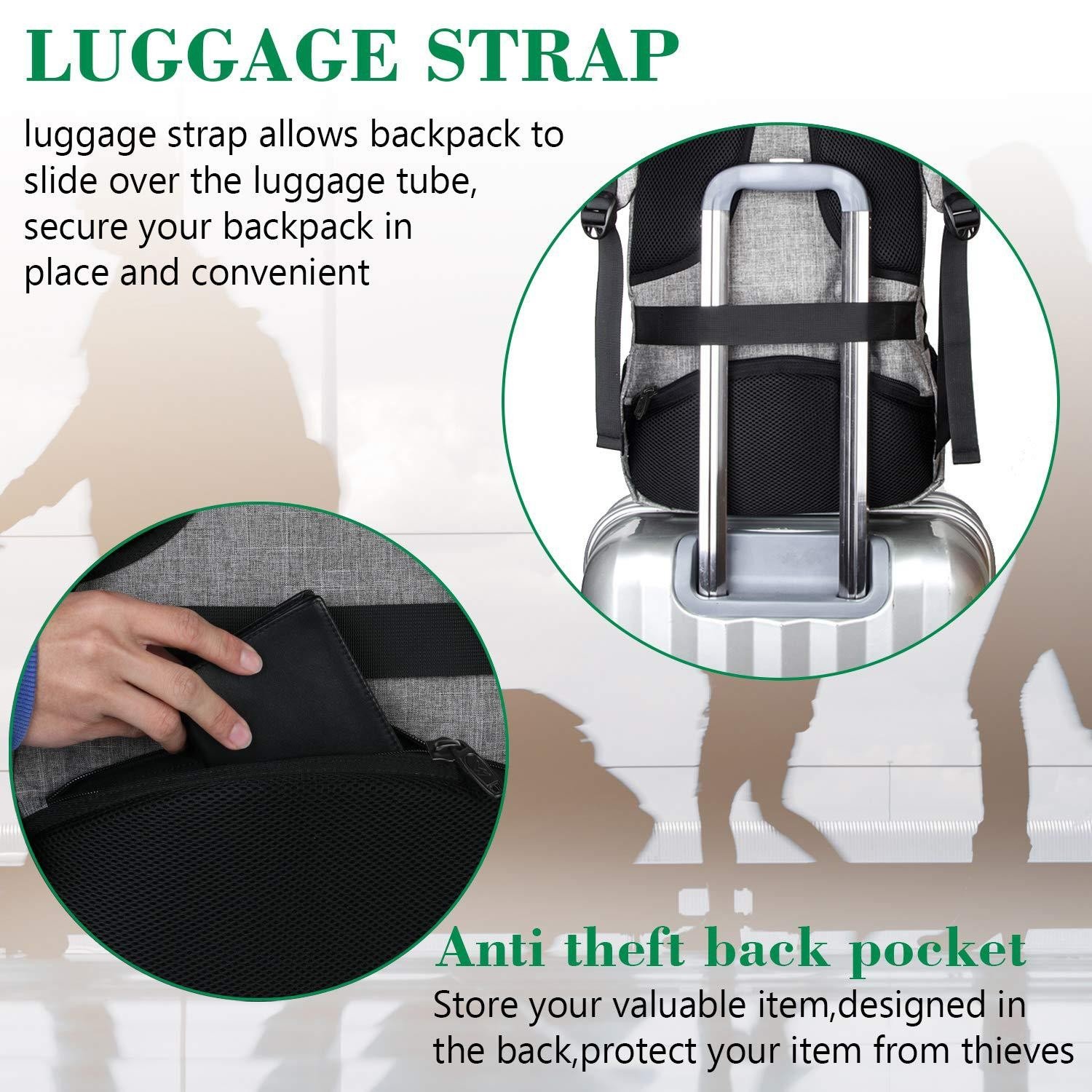 Water Resistant Nylon 15.6 17 inch Laptop backpacks for Man Business Travel backpack Casual Backpacks with USB Charging