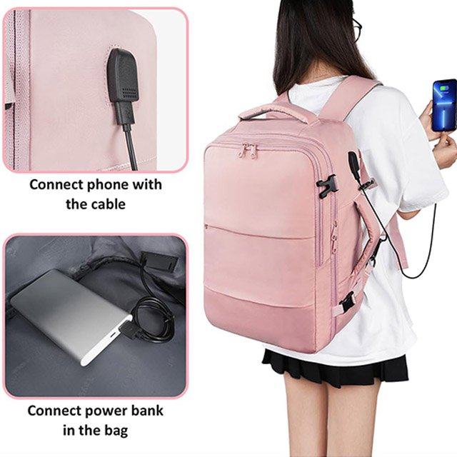 BSCI custom Trendy Women Girls Roomy Travel Laptop Backpack fit 15.6 Inch Notebook Large Capacity Carry On Travel Backpack