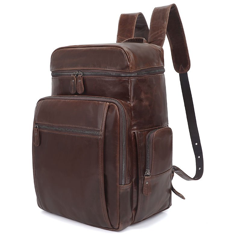 J.M.D New Style Vintage Fashion Cowhide Male Bag Anti theft Men's Leather Backpack Men Travel Bag Laptop Bagpack For Male