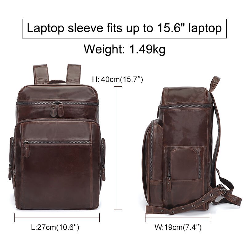 J.M.D New Style Vintage Fashion Cowhide Male Bag Anti theft Men's Leather Backpack Men Travel Bag Laptop Bagpack For Male