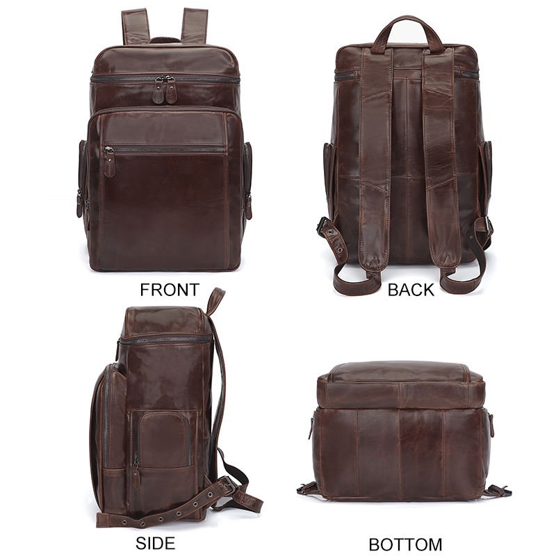 J.M.D New Style Vintage Fashion Cowhide Male Bag Anti theft Men's Leather Backpack Men Travel Bag Laptop Bagpack For Male