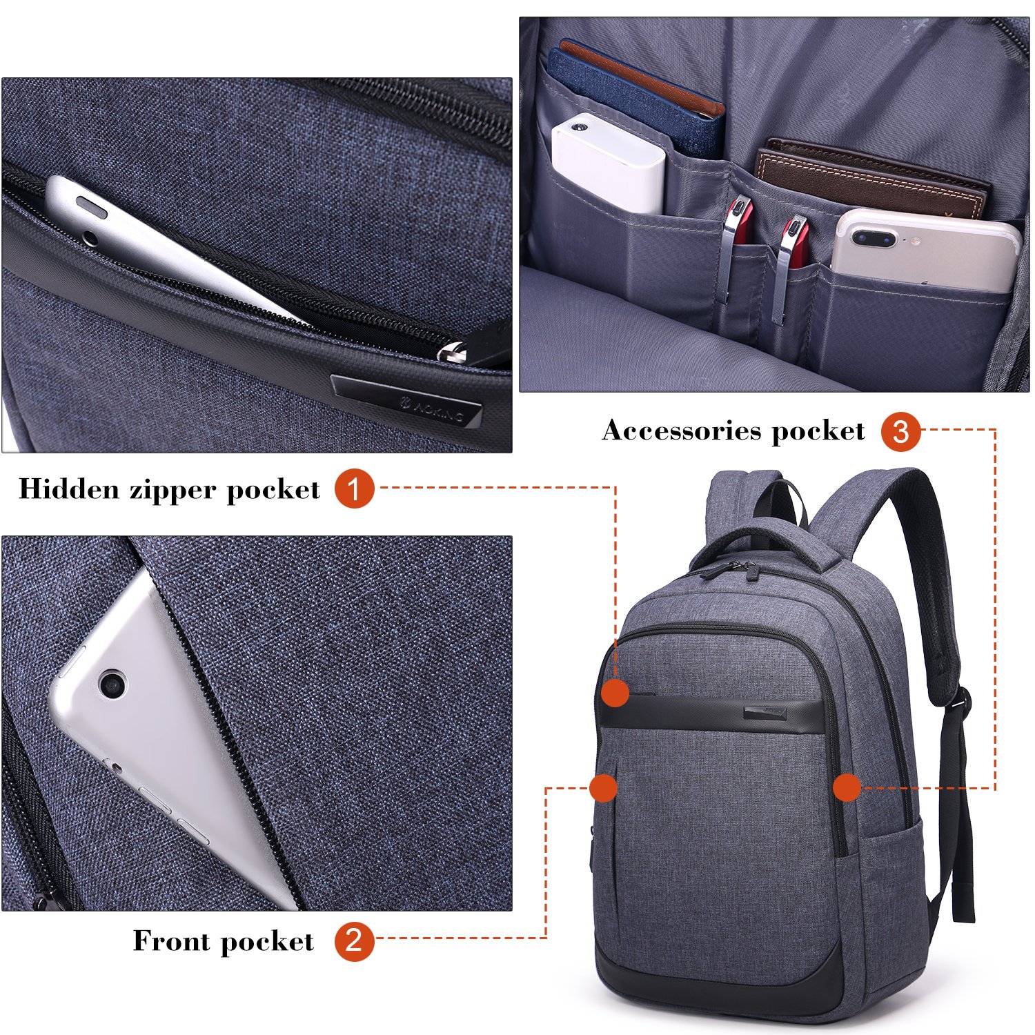 Aoking oxford quality sac a dos backpack mens back pack bags bagpack for men