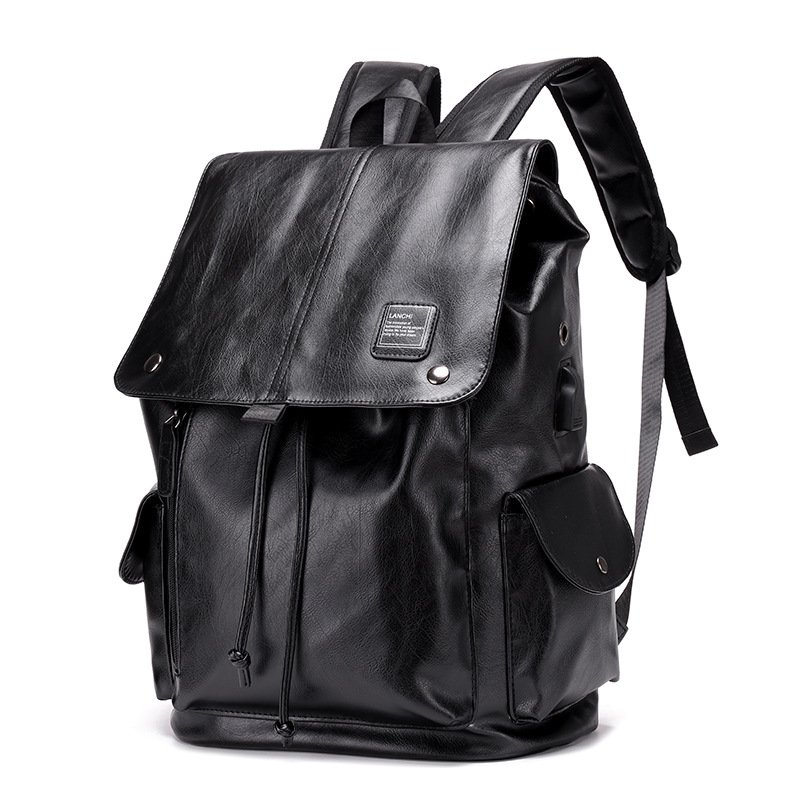 custom brown business korean classic luxury vintage leather backpack men with logo