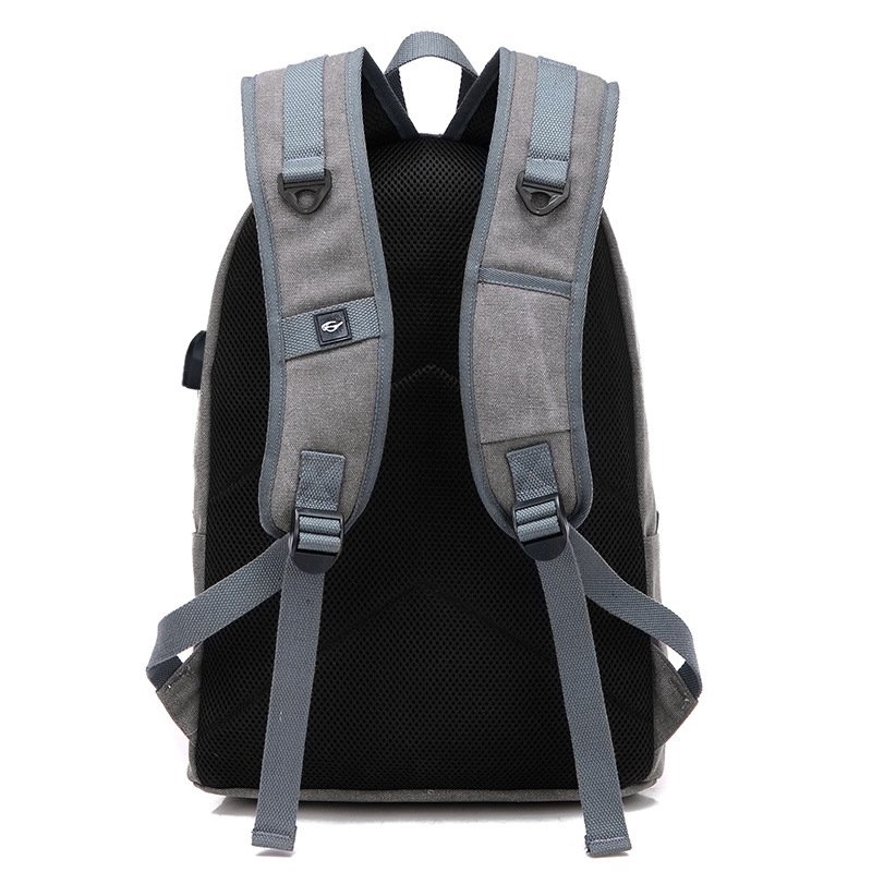 New male and female canvas backpack USB charging outdoor travel bag fashionableat the beginning of tall student bag