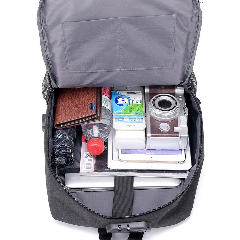 15.6 Inch USB Charging Port Skateboard Carrier Laptop Backpack Antitheft Business Travel Case with Same Design Couples Bags