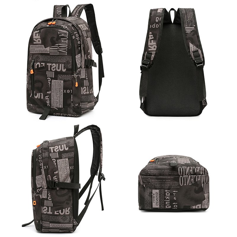Fashion design letter printing schoolbag 3 pcs pieces in 1 backpack rucksack set for laptop bagpack for teenager high school