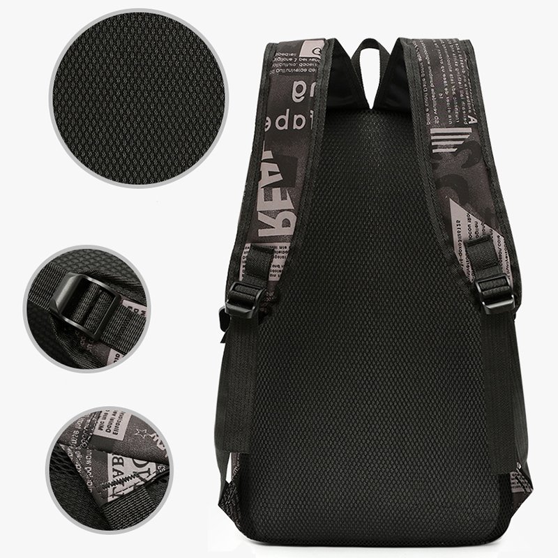 Fashion design letter printing schoolbag 3 pcs pieces in 1 backpack rucksack set for laptop bagpack for teenager high school