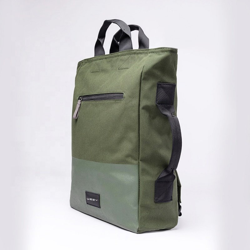 CHANGRONG Custom organic cotton and recycled polyester men travel laptop backpack