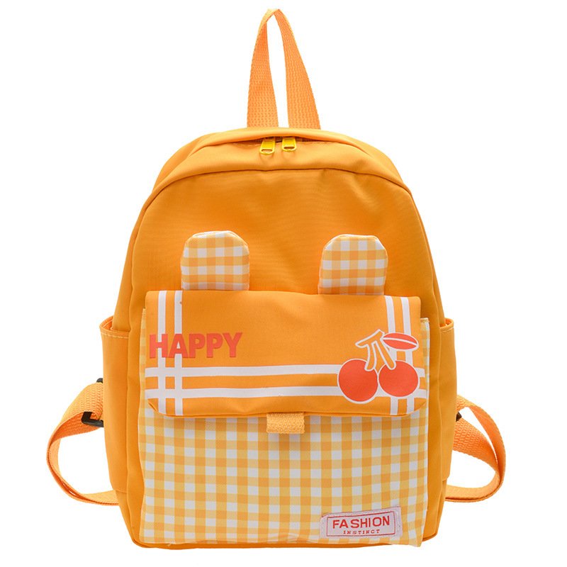 2024 New Kindergarten Laptop Backpack Cute Children's Backpack with Contrasting Plaid Ear customs backpack With Logo