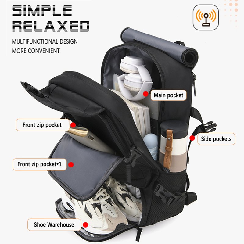 Custom Men's Laptop bags backpack Waterproof casual sport travel student Mochilas outdoor hiking backpack with Shoe Compartment