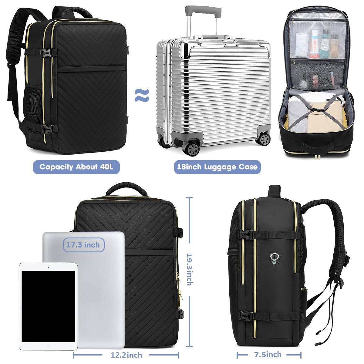 Custom Fashion Quilted Backpack Preppy College School Daypack Travel Commute Knapsack Laptop Bag With USB Charging
