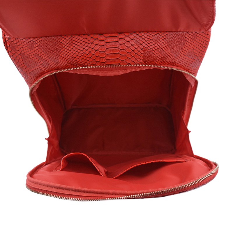 Fashion Red Women Snakeskin Pattern Leather Travel Back Pack Notebook Bag Wholesale School Laptop College Backpacks