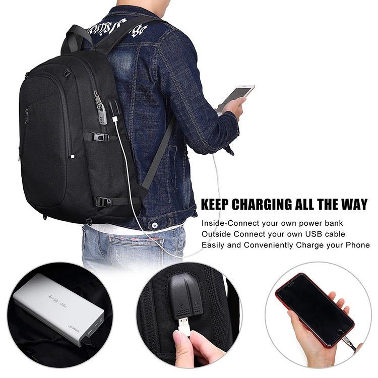 Custom Logo Waterproof Laptop Backpack School Backpacks with USB