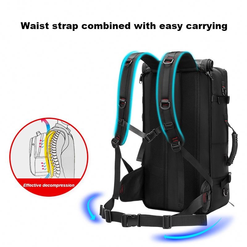 New large capacity men's travel backpack, multi-functional waterproof luggage outdoor hiking bag with independent shoe storage