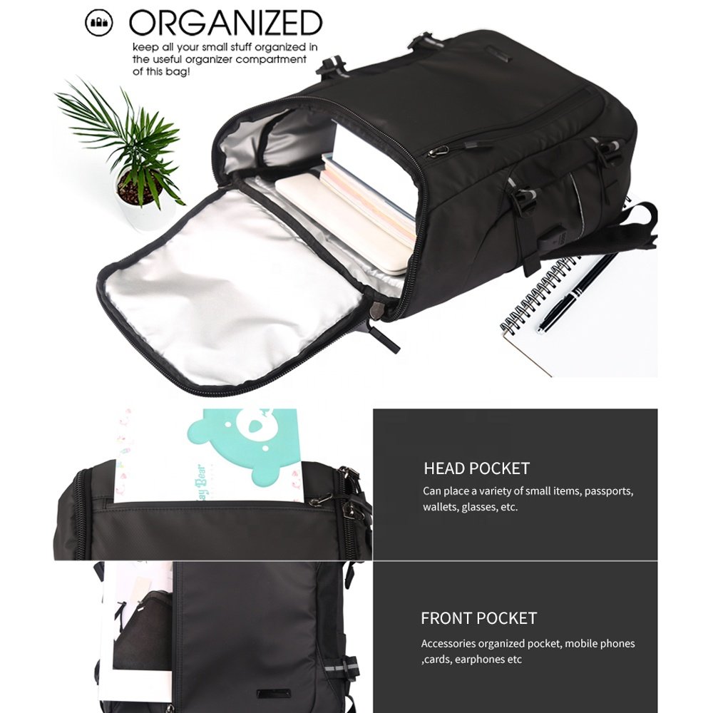 Aoking mochilas custom logo laptop backpack bag polyester students usb charging backpack