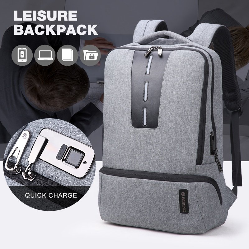 2023 Aoking laptop backpack tech anti theft usb fingerprint lock business quality security theft proof city smart backpack bag