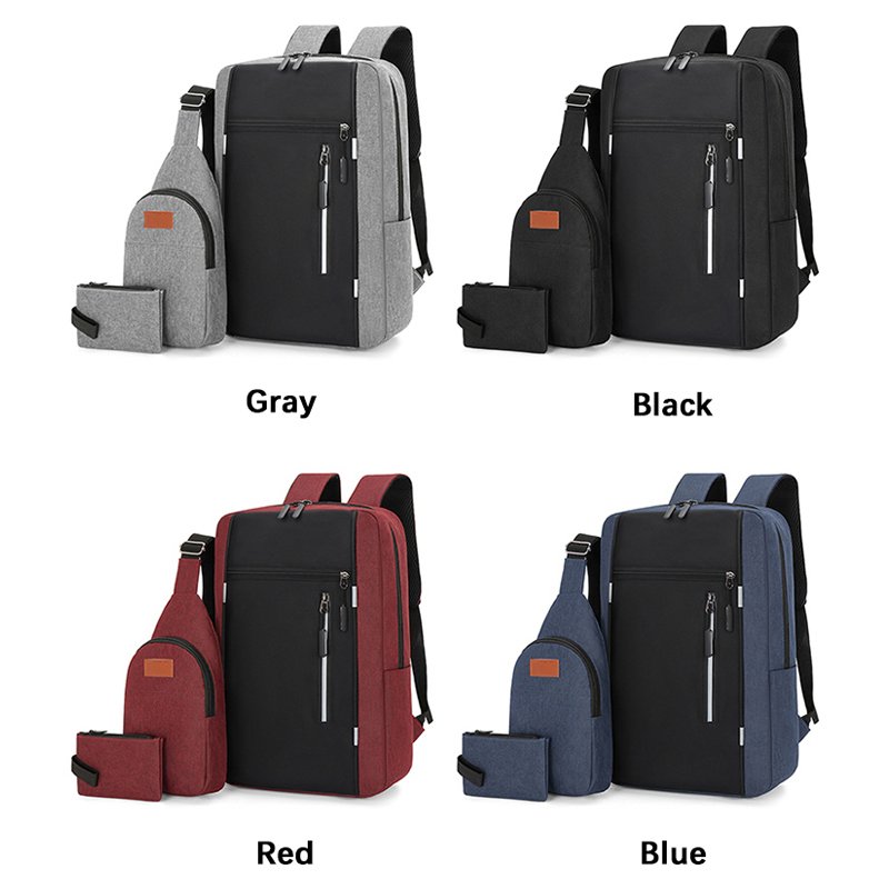 Wholesale fashion15.6 Inch Business men's travel school Computer bag backpack set mochilas women's USB Laptop Backpacks