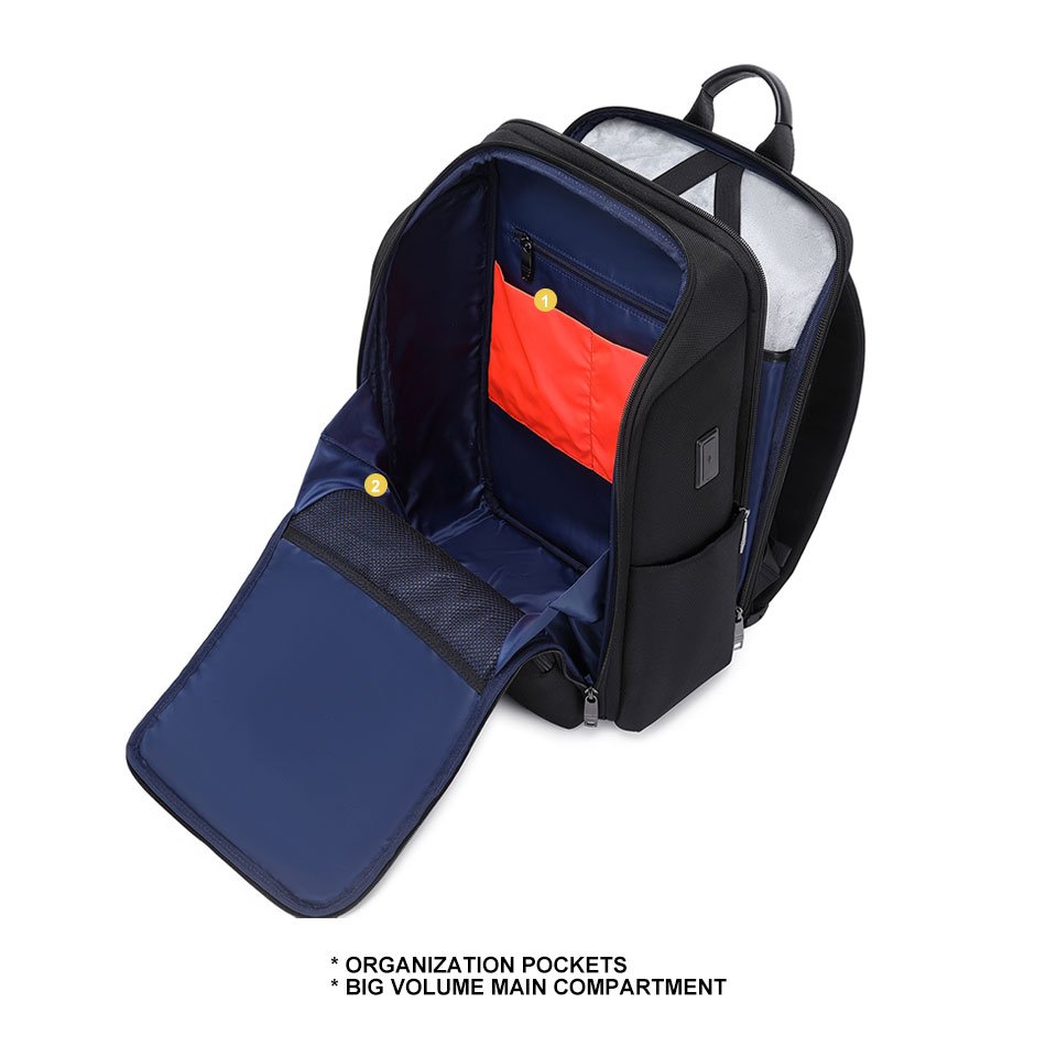 Guangzhou manufacturer accept custom logo large capacity waterproof men business travel laptop backpacks with usb