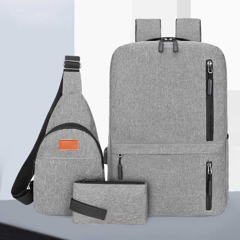 2024 New Hot Selling Business Computer Backpack Waterproof Handbag Chest Bag Laptop Backpack Three Piece Set