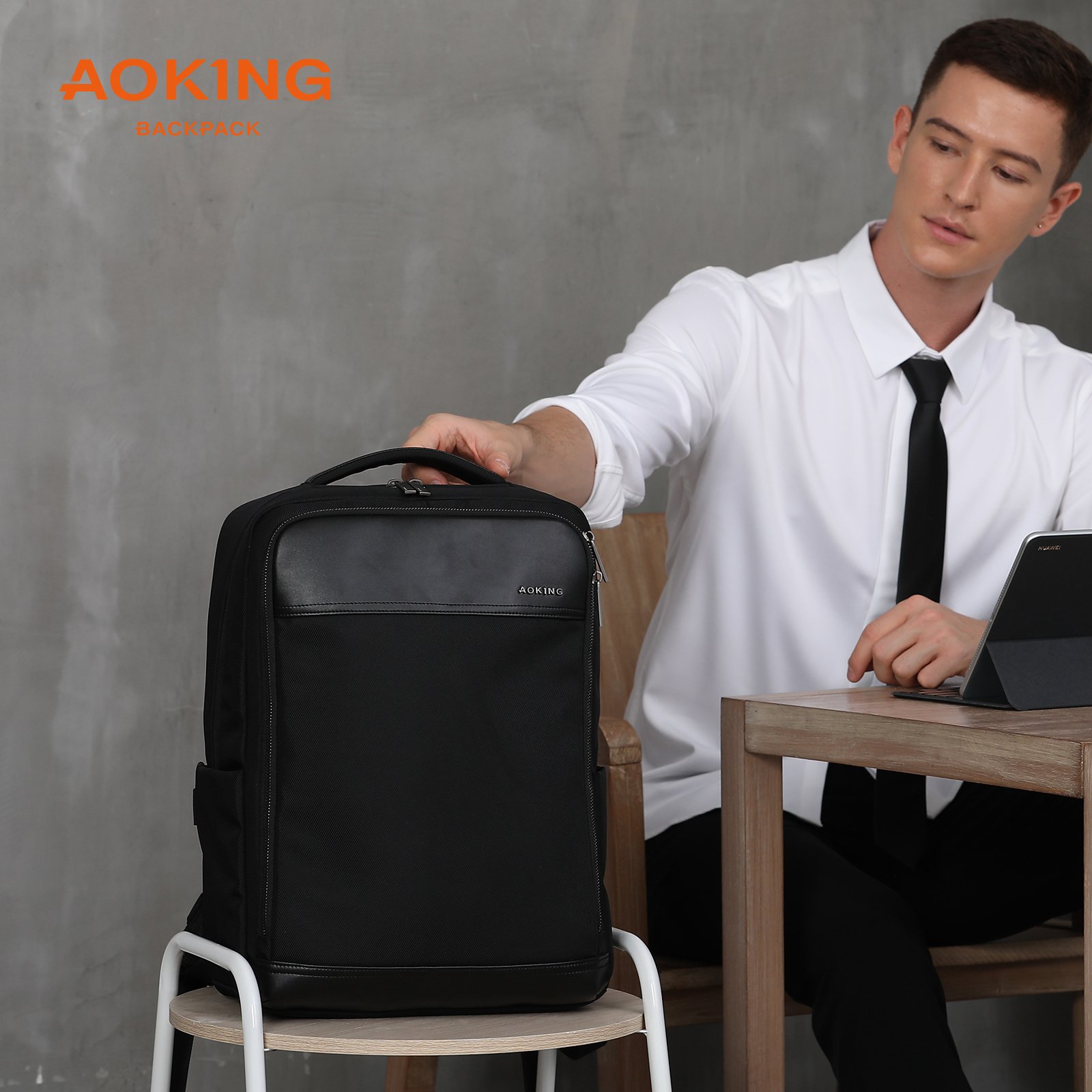Aoking business smart 15.3 inch computer mochila USB charging port men computer bagpack anti-theft custom laptop backpacks