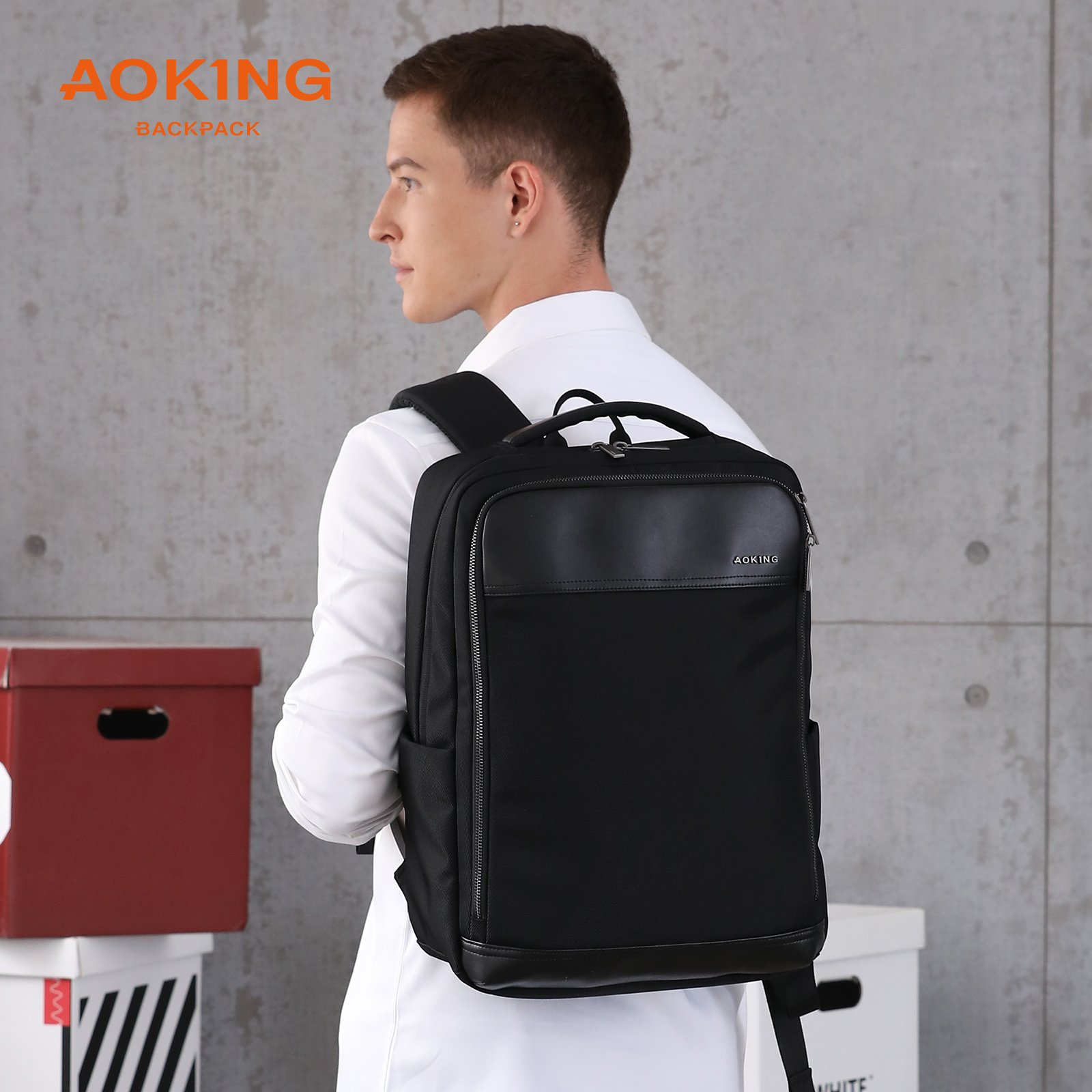 Aoking business smart 15.3 inch computer mochila USB charging port men computer bagpack anti-theft custom laptop backpacks