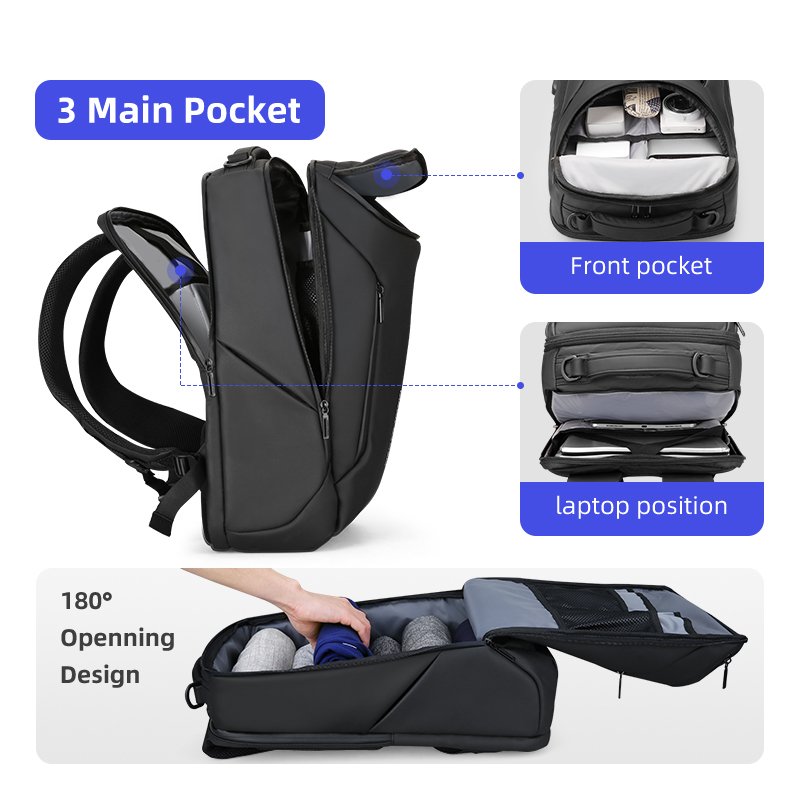 Mark Ryden Factory hot sale men's backpack business travel bag laptop bag large capacity shoulder bag MR9031Y_SJ-B