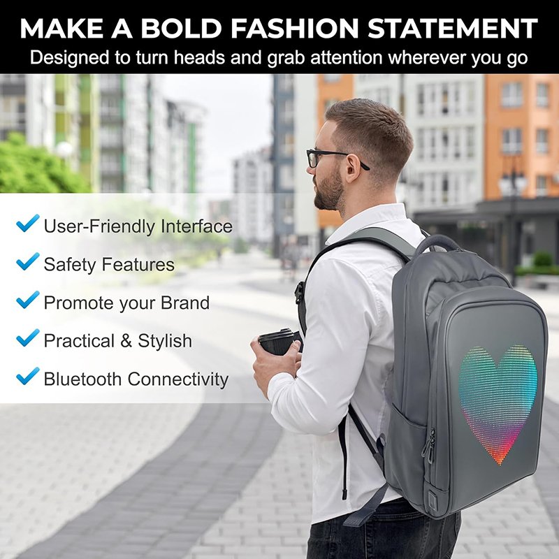 LED Backpack with Programmable Screen led advertising laptop Backpack for women and men best Christmas Gift