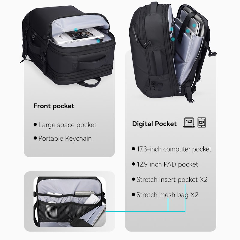 Mark Ryden Hot wholesale men's large-capacity multifunctional backpack business travel bag travel shoulder bag