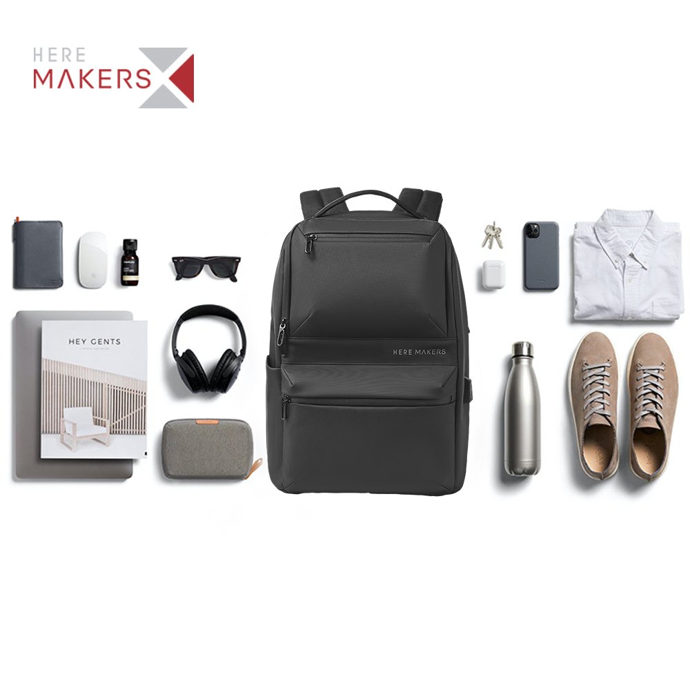 Factory custom design luxury mens business backpack waterproof laptop back pack bag with USB