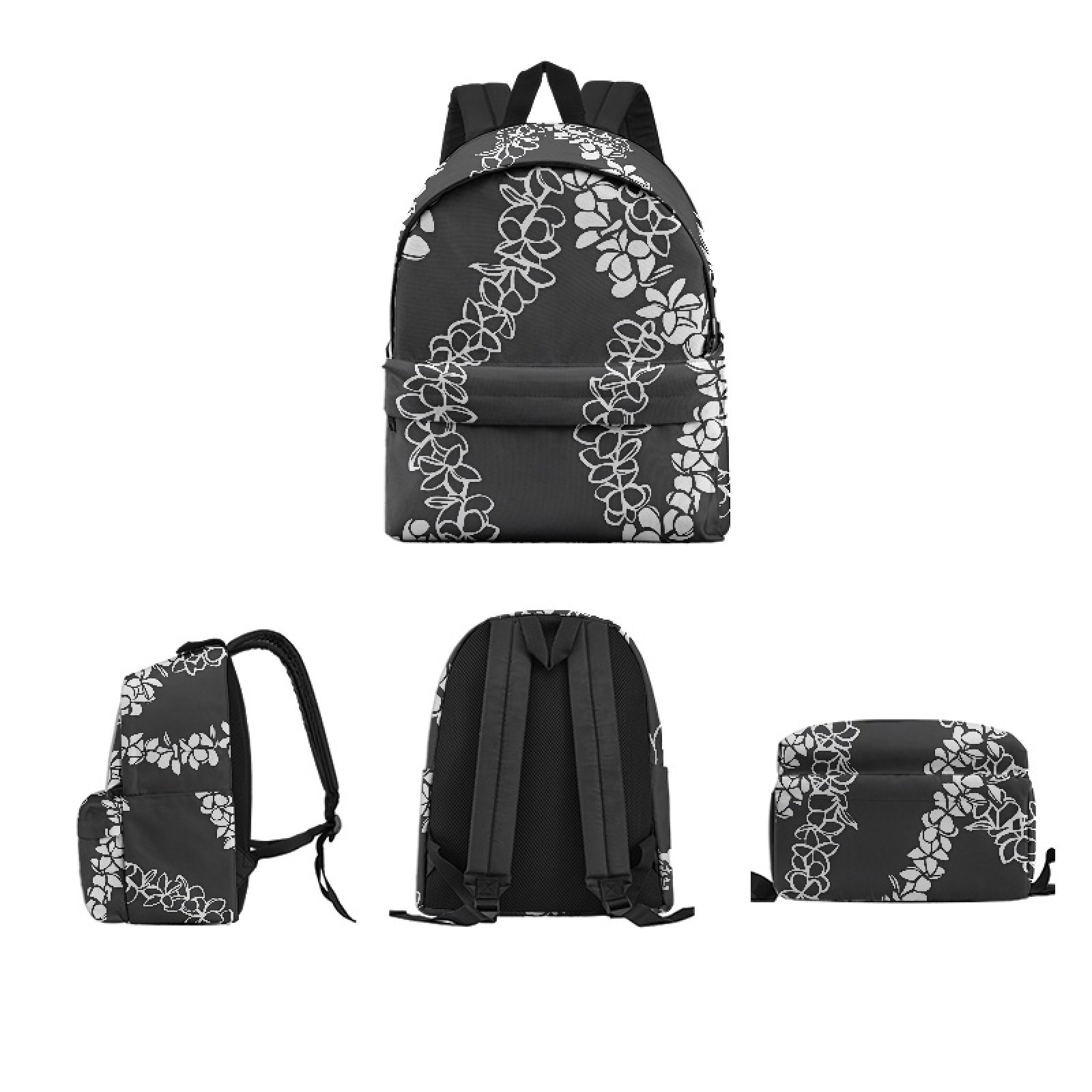 Large Capacity Durable Waterproof Black Hawaii Custom Print Ohia Lehua Desgin Laptop Travel Bag School Backpacks for Girls Boys