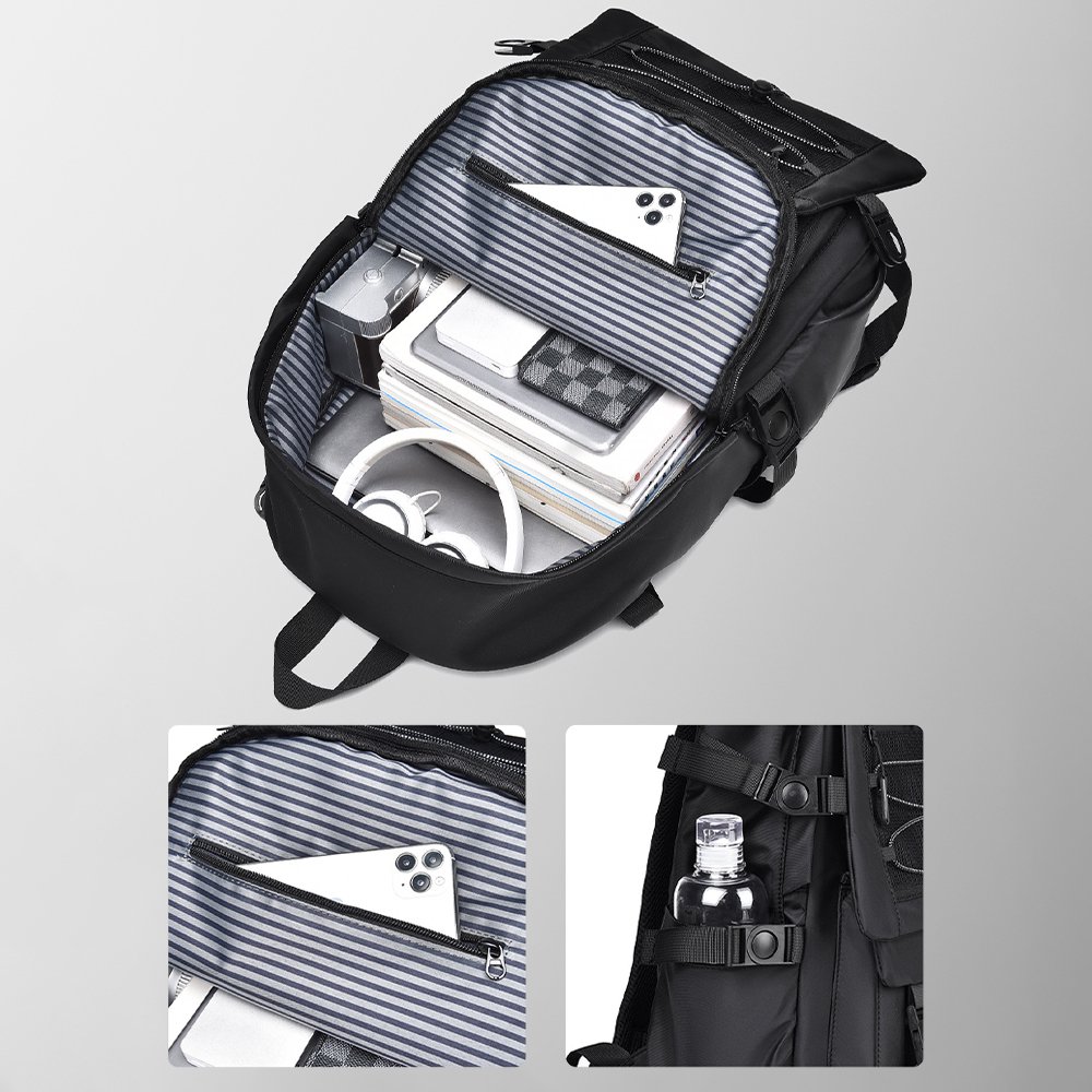 Large capacity fashion student bag Cargo style casual sports backpack Outdoor travel bag multi-functional backpack