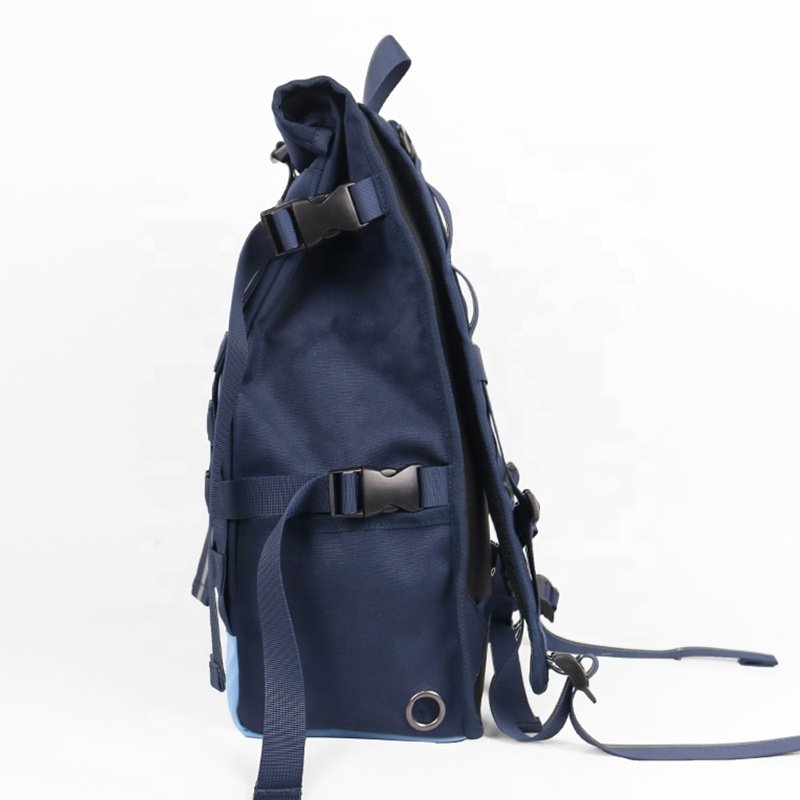 CHANGRONG Custom recycled polyester Roll top laptop backpack for school